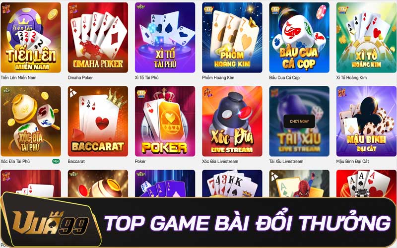 Top game bài đổi thưởng - Các game bài online hay nhất 2025
