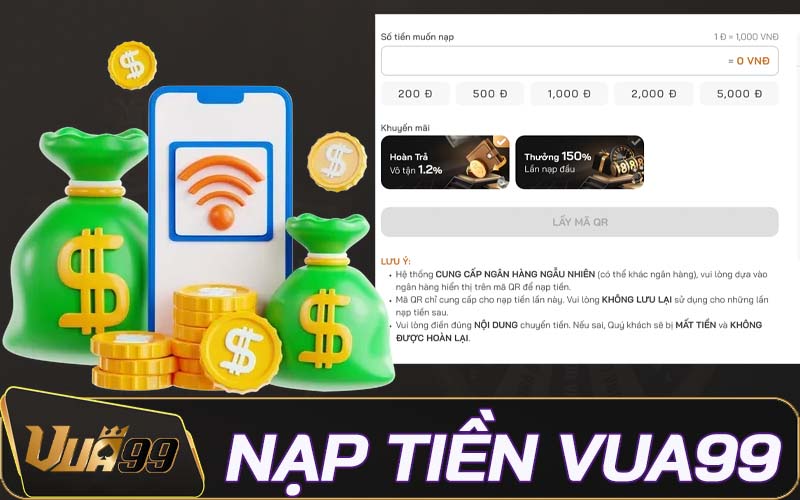Nạp tiền Vua99 - Hướng dẫn chi tiết đa hình thức thanh toán